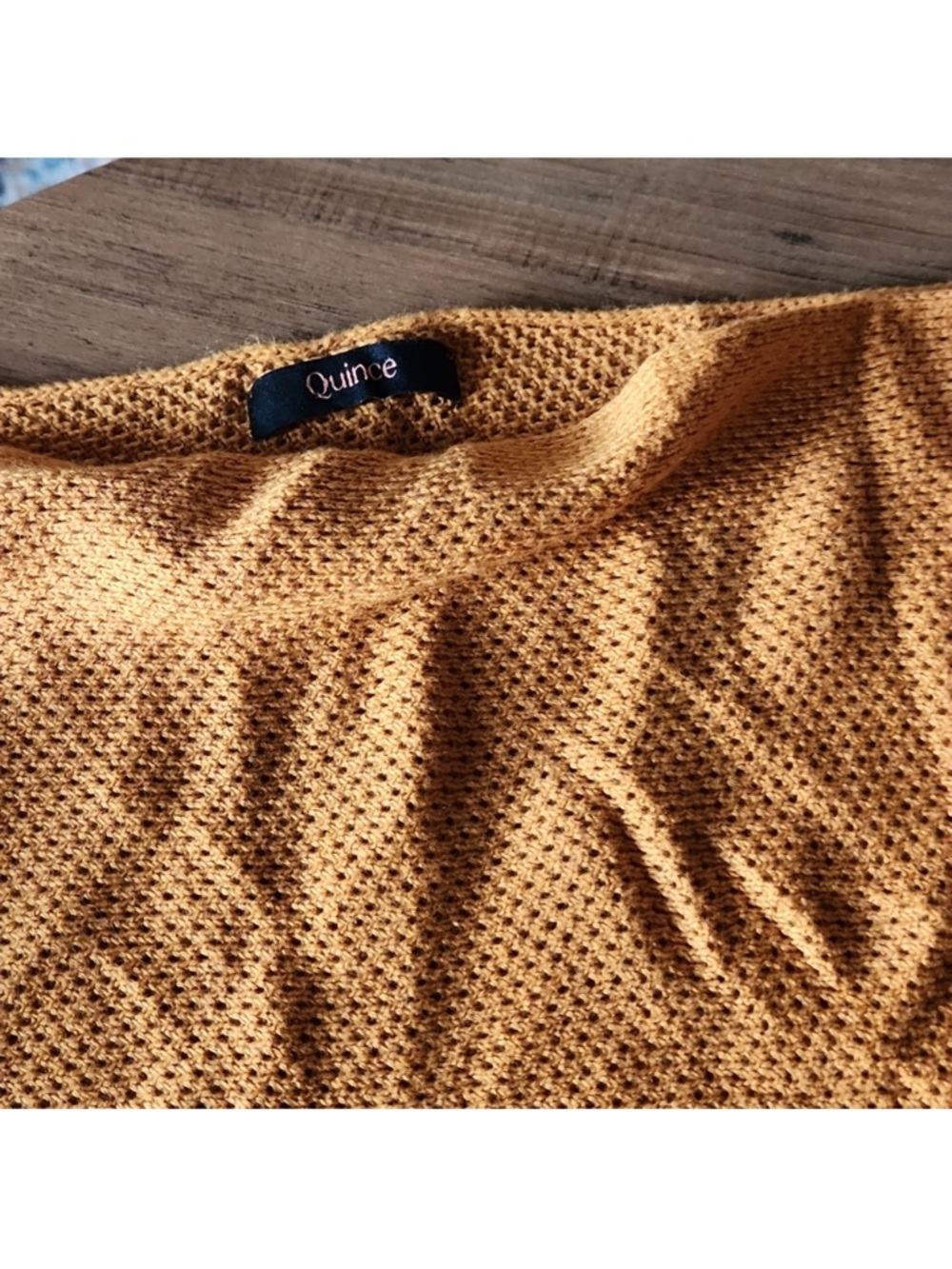 Quince Lightweight Cotton Cashmere Nursing Shawl - Amber - Picture 6 of 7